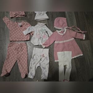 Pink and White Baby Clothing Set